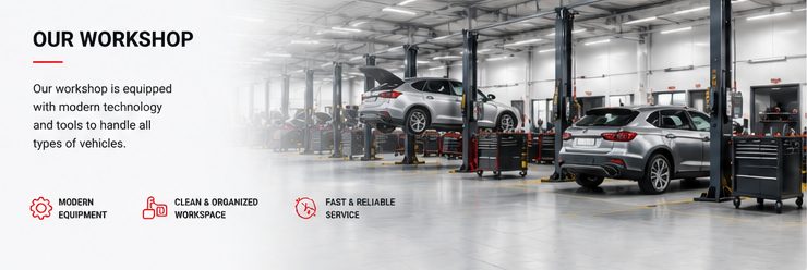Modern workshop with multiple service bays